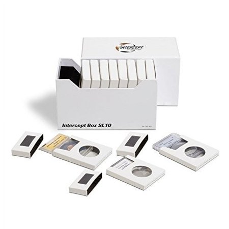 (1) White Lighthouse Intercept Double Protection Box Coin Slab Holders for 10 Slabbed Coins That Protects Against Tarnishing and Purifies the Air in the Box for Graded Certified Coin Slabs