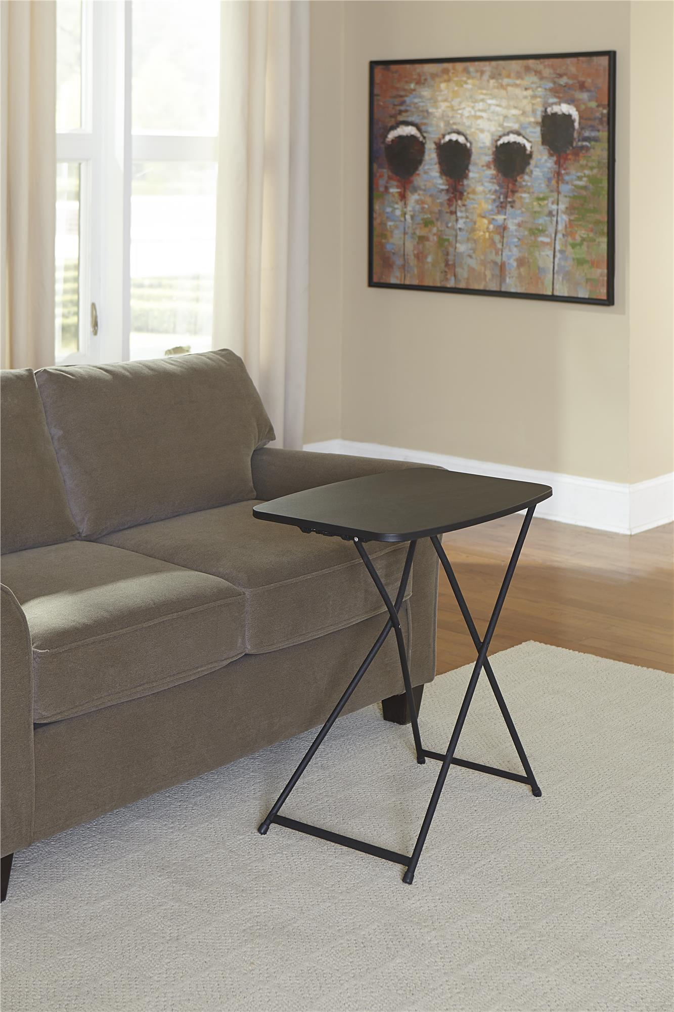 Mainstays Adjustable Height Personal Folding Table, 18" x 26", Black photo 2