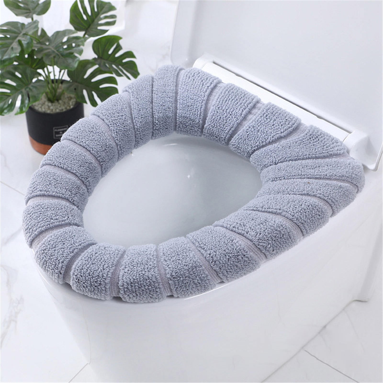 Soft Bathroom Padded Toilet Seat Stretchable Fibres Easy To Fit