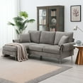 thumbnail image 1 of 84" Convertible Sectional Sofa,Modern Chenille L-Shaped Sofa Couch with Reversible Chaise Lounge,Living Room Sofa Set with 2 Pillows,Fit for Living Room/Apartment,Grey, 1 of 7