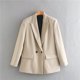 thumbnail image 2 of Chaqueta de oficina con doble botonadura para mujer, abrigo Vintage, cuello con muescas, manga larga, prendas de vestir exteriores, Tops elegantes, 2 of 5