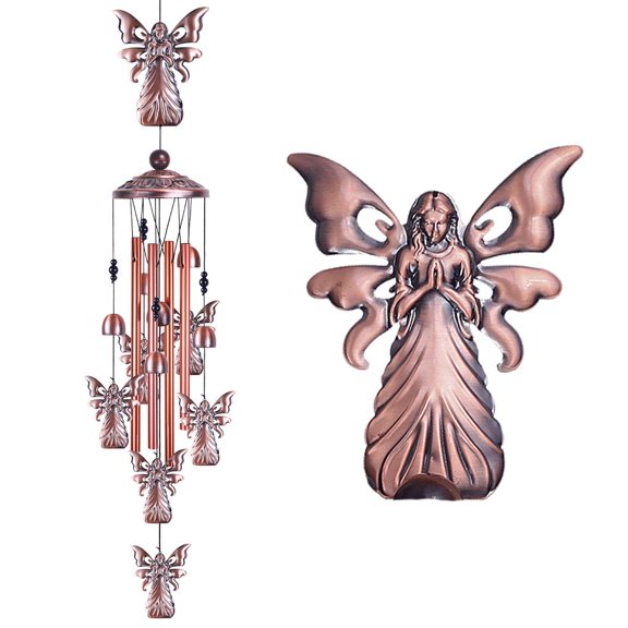 Wind Chimes Outdoor Decor - with 4 Tubes 6 Bells 7 Ladybugs 36In Waterproof Mobile Romantic Wind Catcher Ladybug Windchimes for Home, Xmas Mom Gifts, Festival, Balcony, Garden Decoration