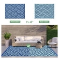 thumbnail image 2 of DEORAB Outdoor Rugs Waterproof Plastic Straw Mat 9'x12' Reversible for RV Patio Deck Beach Royal Blue & Blue Green, 2 of 5