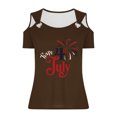 thumbnail image 2 of Tops de Hombro Frío para las Mujeres Día de la Independencia Impreso Fuera Del Hombro Blusa con Cuello en V, Fuera Del Hombro de las Mujeres, 2 of 4