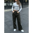 thumbnail image 3 of Aprpith Women's Baggy Jeans Mid Rise Straight Leg Floor Length Denim Pants Loose Fit Boyfriend Jeans For Street Style Regular Sizes, 3 of 9