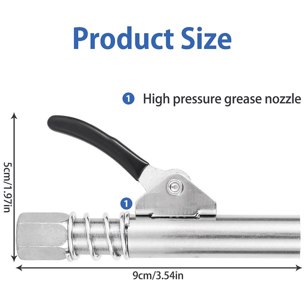 Nuevo acoplador de pistola engrasadora, Mini cabezal de bomba de grasa Manual, boquilla de lubricación de jeringa de 10000psi, herramienta de llenado de aceite, pezón de inyector de grasa Jiujiuso ShuxiuWang 8390613540959