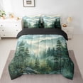 thumbnail image 2 of Homewish Smoky Jungle 7-Piece Twin Bedding Sets For Boys Girls,Botanical Plants Bedding Comforter Set,Green Woodland Breathable Sheet Sets,Luxury Bedroom Decor,Reversible, 2 of 8