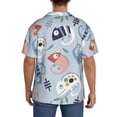 thumbnail image 5 of KLL Cute Chameleons Print Men's Shirt Short Sleeve Button Down Summer Cuba Beach Shirts- XX-Large, 5 of 7