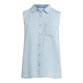 thumbnail image 5 of Time and Tru Women's Sleeveless Button Down Shirt, Sizes XS-XXXL, 5 of 5