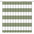 thumbnail image 2 of Striped Shower Curtain Sage Green Boho Striped Modern Fashion Brown Design Pattern Fabric Bathroom Decor Set with Hooks(84" Wx72 H), 2 of 3
