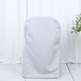 thumbnail image 4 of BalsaCircle Silver Solid Polyester Folding Flat Chair Cover Slipcover Party Wedding, 4 of 8
