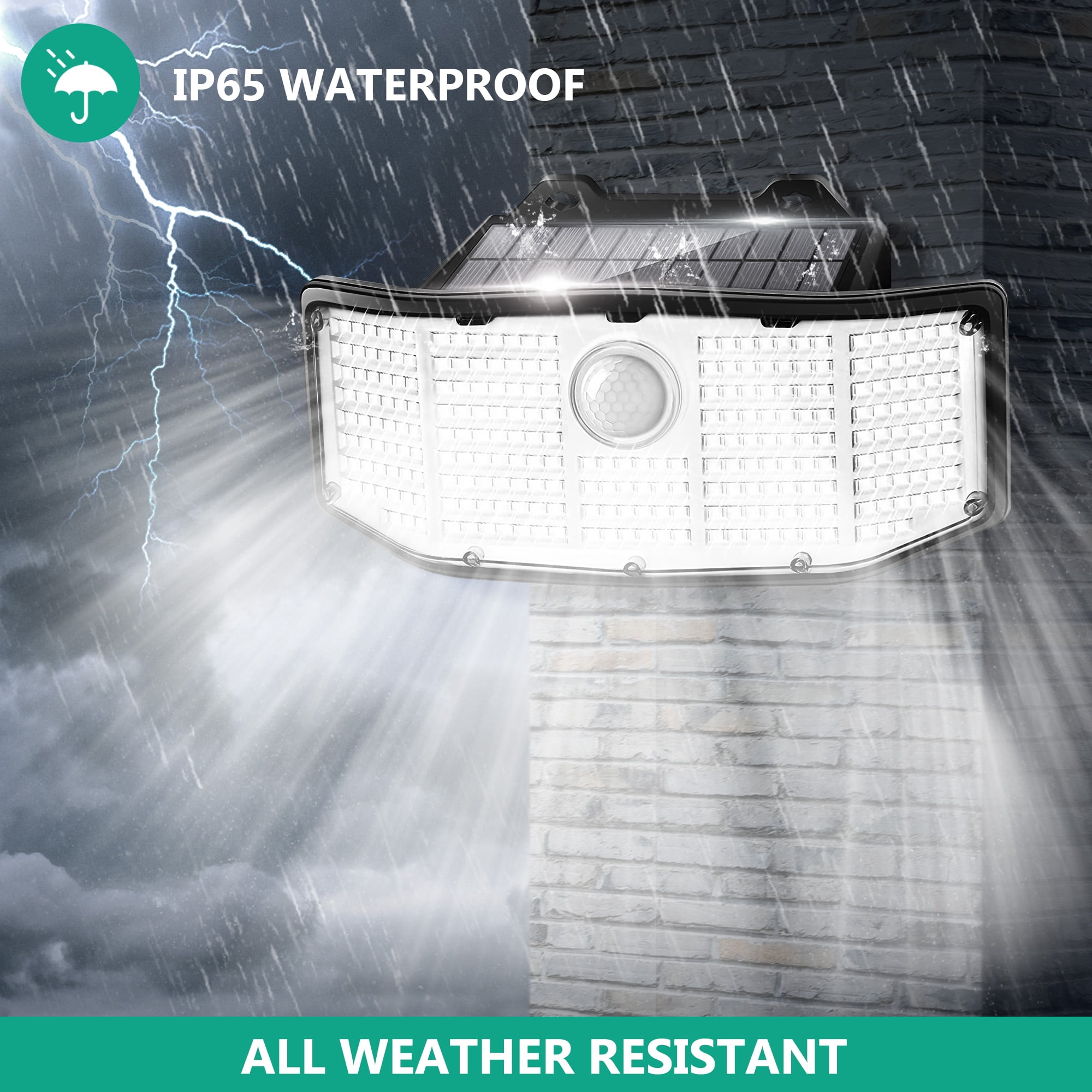 SZRSTH Solar Outdoor Lights - 2Pack 252 LED Motion Sensor Lights Solar Powered Security Flood Lights, IP65 Waterproof Wall Light for Backyard Yard Patio