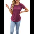 thumbnail image 1 of Camisetas de Corta para Mujer, Blusas Informales de Moda para Verano y . Conjuntos de Vacaciones Modernos. Rojo Carmesí XL, 1 of 10