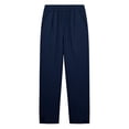 thumbnail image 7 of Hurxie Capris Pants for Women Cotton Linen Sweatpants Casual Summer Straight Wide Leg Loose Drawstring Elastic Trouser Navy,XL, 7 of 7