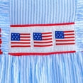 thumbnail image 5 of Gvdentm Baby Girl Outfits 3-6 Months 4th of July Toddler Baby Girl Outfit Embroidery Flutter Sleeve T Shirt Tops and Plaid Ruffle Shorts Set(Light Blue,5-6 Years), 5 of 9
