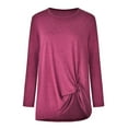 thumbnail image 6 of JINMGG Womens Plus Size T-Shirts,Women Fashion Loose Long Sleeve O-Neck Casual Solid T-Shirt Blouse Tops Hot Pink XXXL, 6 of 8