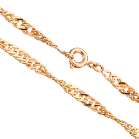 16Inch Necklace Twisted Flat Curb Chain With Springring Clasp (3-Chain Value Bundle), SAVE $2