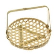 thumbnail image 4 of Cesta de bambú Cesta tejida Cesta de la compra con asa Soporte decorativo para flores Cesta de almacenamiento Cesta de granja para favores de fiesta L Sunnimix Cesta tejida, 4 of 8