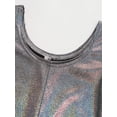 thumbnail image 5 of Alvivi Kids Girls Metallic Gymnastics Leotards Sleeveless Stage Performance Bell-Bottomed Bodysuit Black 5-6, 5 of 7