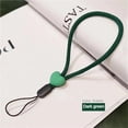 thumbnail image 1 of 2PCS Solid Color Short Love Heart Hanging Rope Adjustable Mobile Phone Phone Strap Colorful Wrist Strap Elastic Mobile Phone Lanyard, 1 of 5