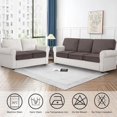 thumbnail image 5 of Couch Covers, 3 Pieces Couch Cushion Cover Velvet, Seat Cushion Cover, Stretch Sofa Covers, Separate Sectional Sofa Slipcovers, Furniture Protector(3-Seater or Backrest, Coffee), 5 of 6