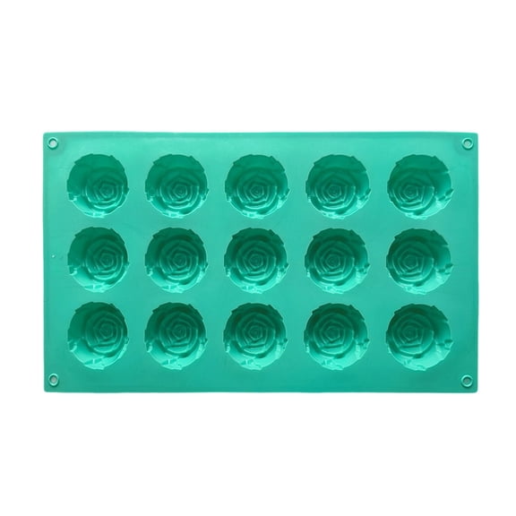 Rose Silicone Mold for Chocolate Candy Jelly Soap Making, Non-Stick Fondant Mold Heat Resistant Flexible 15 Cavity Rose Shaped Mold for Baking Diy Crafts Hearthweave