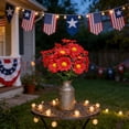 thumbnail image 6 of Beautynvta 4th of July Artificial Flowers, 11.8'' Fake Silk Daisy Flowers, 7 Branches 21 Flowers Patriotic Faux Bouquet for Independence Day Dining Table Arrangement, Red, 6 of 7