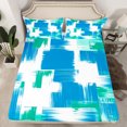thumbnail image 2 of Manfei Modern Abstract Art Queen Sheet Sets,Oil Painting Flat Sheet,Blue White Green Queen Fitted Sheet For Girls,Breathable Home Decor,4pcs, 2 of 7