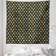 thumbnail image 1 of Leaves Tapestry, Symmetric Abstract Rhythmic Colorful Leaf Designs on Dark Backdrop, Fabric Wall Hanging Decor for Bedroom Living Room Dorm, 5 Sizes, Charcoal Grey Multicolor, by Ambesonne, 1 of 1