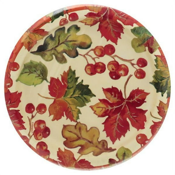 Fall Autumn 'Berries and Leaves' Small Paper Plates (8ct)