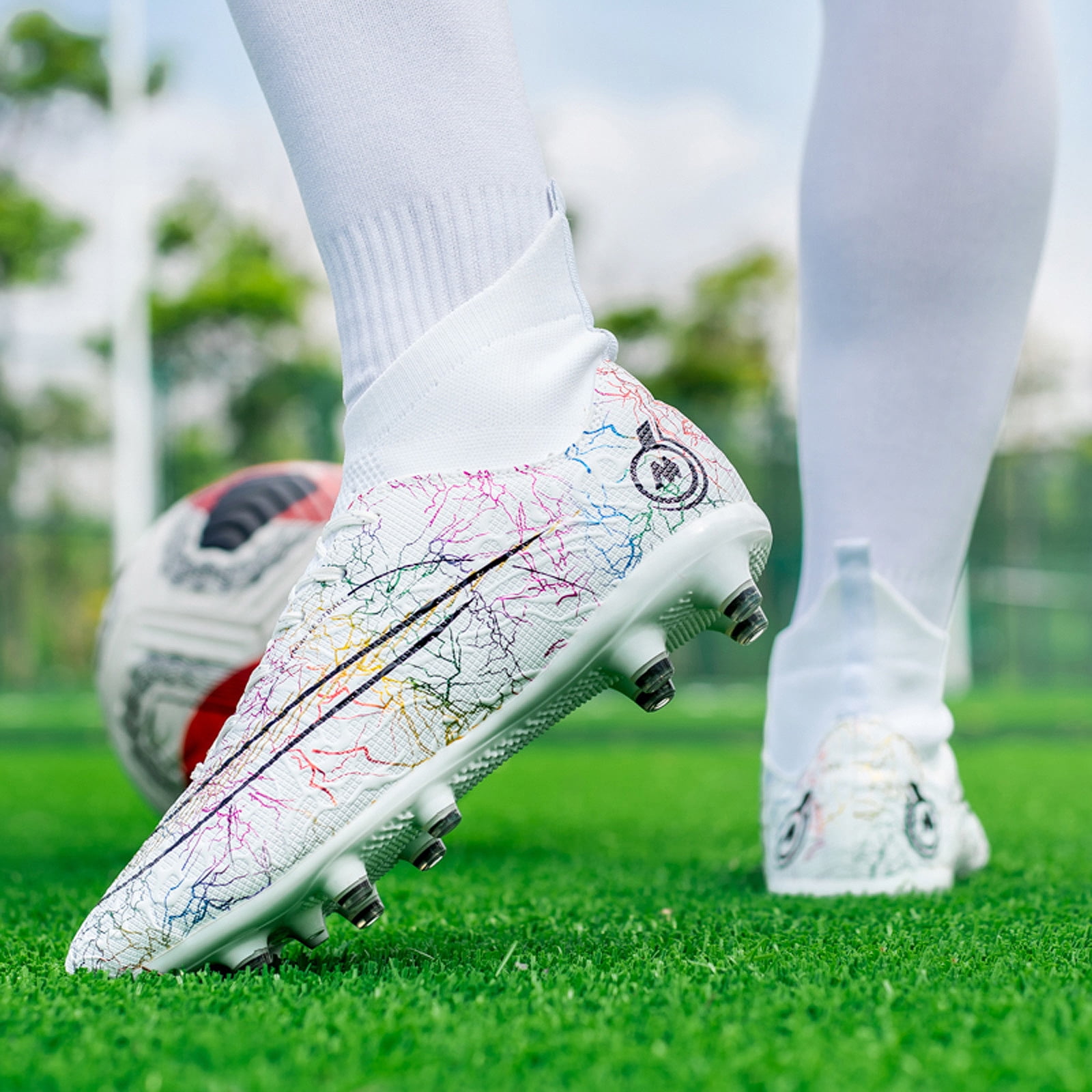 White clearance soccer cleats