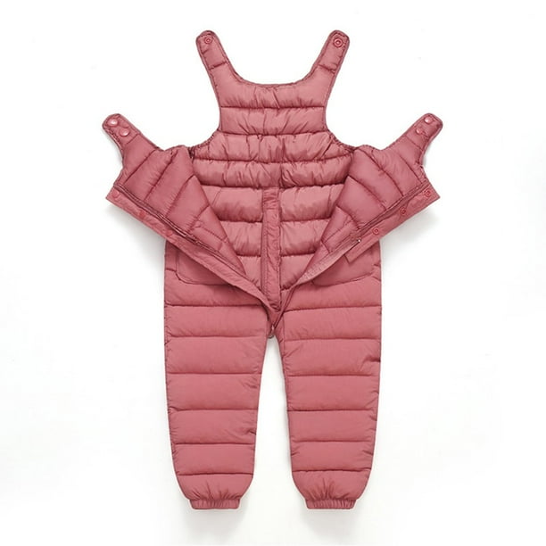 Generic Baby Infant Unisex Winter Snow Pants Toddler Down Puffer Warm Overall Windproof Fleece Lined Overall Detachable Onesies Down Trousers 9m 4t Bl