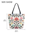 thumbnail image 5 of FORMRS Womens Canvas Tote Bag with Zipper Inner Pocket Shoulder Handbag, Beige Red Floral, 5 of 7