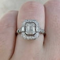 thumbnail image 5 of Bow Jewel 14K White Gold Plated Vintage Engagement Ring - Vintage Jewelry - 1.87 Ct Emerald Cut Lab Created Diamond Ring for Women's - Retro Wedding Ring - Beautiful Special Occasion Rings, 5 of 10