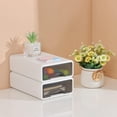 thumbnail image 3 of OSteed White Desktop Drawers, Stackable Office Storage Drawers for Desk, Craft Organizer and Storage Bins, 2 Small Storage Container with Plastic Drawers for Office Supplies Desk accessories, 3 of 8