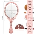 thumbnail image 4 of 12 Pcs Vintage Handheld Mirror, 9.8" L x 4.5" W Small Rose Gold Embossed Portable Princess Mirror for Classroom Kids Princess Party Favors Travel, 4 of 5