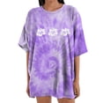 thumbnail image 2 of ALLLIST Women's Tops Short Sleeve Crew Neck Holiday T-Shirts Purple Fashion Gradient Shirts Tops for Ladies, 2 of 9