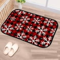 thumbnail image 5 of Floor Door Mats Bath Rugs Snowflakes Buffalo Red Bathroom Carpet Non-Slip Absorbent for Entryway Indoor 31x20in Carpet Runner, 5 of 7