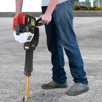 52cc Gas-Powered Demolition Jack Hammer Concrete Breaker Drill 1900W w/2 Chisels For Brick Demolition