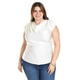 thumbnail image 1 of Blusa con cuello drapeado Roman Fashion / Tallas Extras, 1740 (Blanco) blanco 42, 1 of 7
