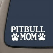 Pitbull Mom Decal | Vinyl Decal | Pit Bull Mom Decal | American Bully | 7.4" X 3.1" | Car Truck Van SUV Laptop Macbook Wall Decals