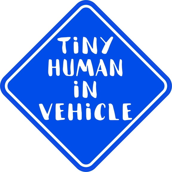 StickerTalk Blue Tiny Human in Vehicle Vinyl Sticker, 6 inches x 6 inches