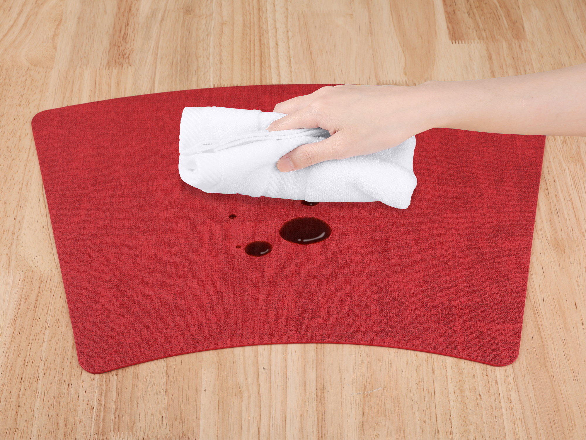 Unique Bargains Placemats for Dining Table Decor Heat Resistant Placemats 6pcs Red