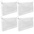 thumbnail image 1 of SEWCHICS 4Pcs White Cash and Document Zipper Bag with Smooth Zipper for Secure File Storage, 1 of 8