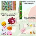 thumbnail image 3 of Farm Animals Party Favors,Farm Animal Coloring Books and Eight Color Crayons,Keychains Pull Back Cars Slap Bracelets Stickers For Kids, 3 of 4