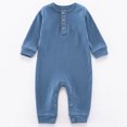 thumbnail image 2 of Gelikeya Baby Clothing Solid for Boys Girls Solid Color Bodysuit Jumpsuit Toddler Rompers Casual Wear (Blue, 3-6 Months), 2 of 6