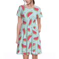 thumbnail image 1 of Vsdgher Robes Maxi Midi Décontractées Melon D\'eau pour Femmes Été 2025 Manches Courtes Légères Col Rond Robe de Plage, 1 of 6