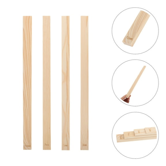 Tineasur Clay Mudboard Guide Rolling Mud Stick Guide Wood 8Pcs