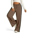 thumbnail image 4 of BODOAO Womens Wide Leg Sweatpants Casual Pants Comfy Lounge Joggers Baggy Sweatpants Pockets Palazzo Track Pant Loose Fit Trousers Elastic High Waisted Pants Pull On Track Flare Trouser Coffee Xl, 4 of 6