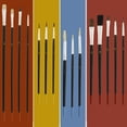 thumbnail image 5 of 2 Pack of 15 Piece Artist Paint Brush Sets Mixed Sizes, Acrylic Oil Watercolor, 5 of 7